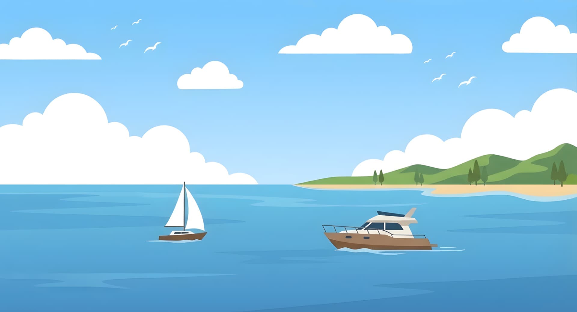 Decorative ocean wave illustration separating content sections